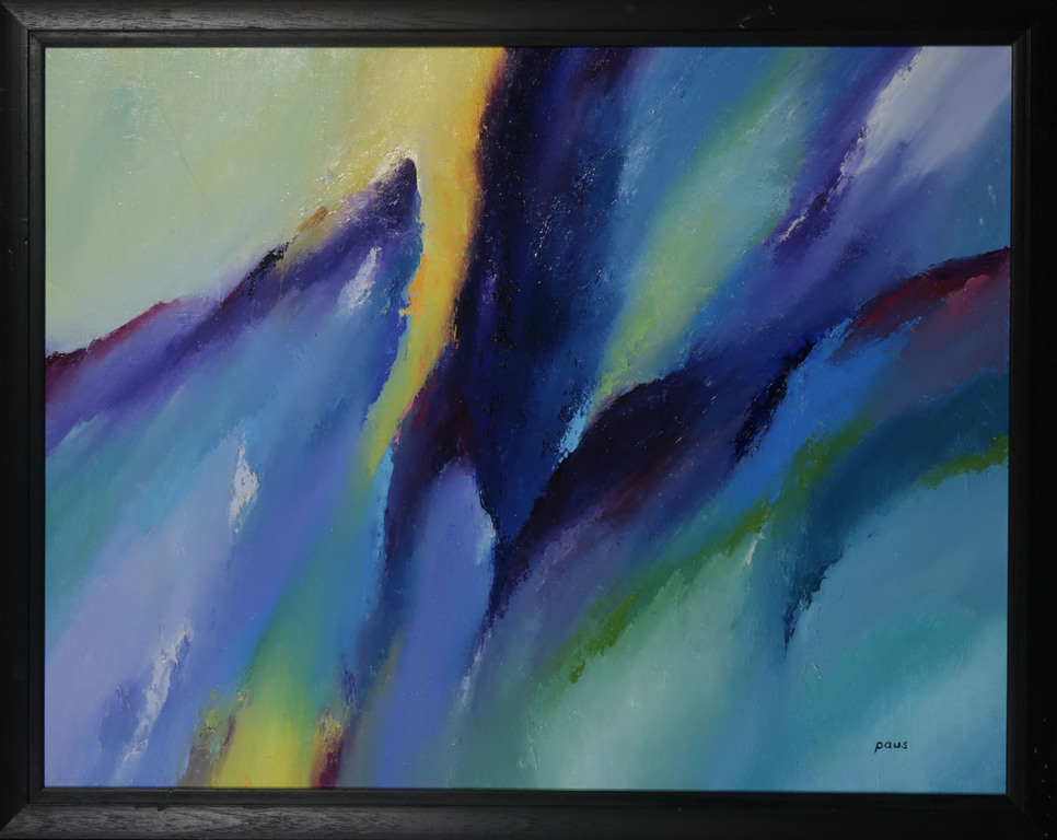 Hans Paus: Olieverf op Doek, Abstracte compositie - Ingelijst kopen? Bied vanaf 50!