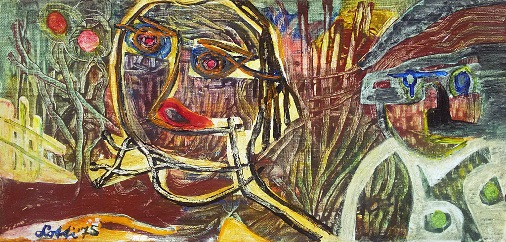 Lotti van der Gaag - Le répos a l’orée du bois, olieverf op doek verkocht voor € 650!