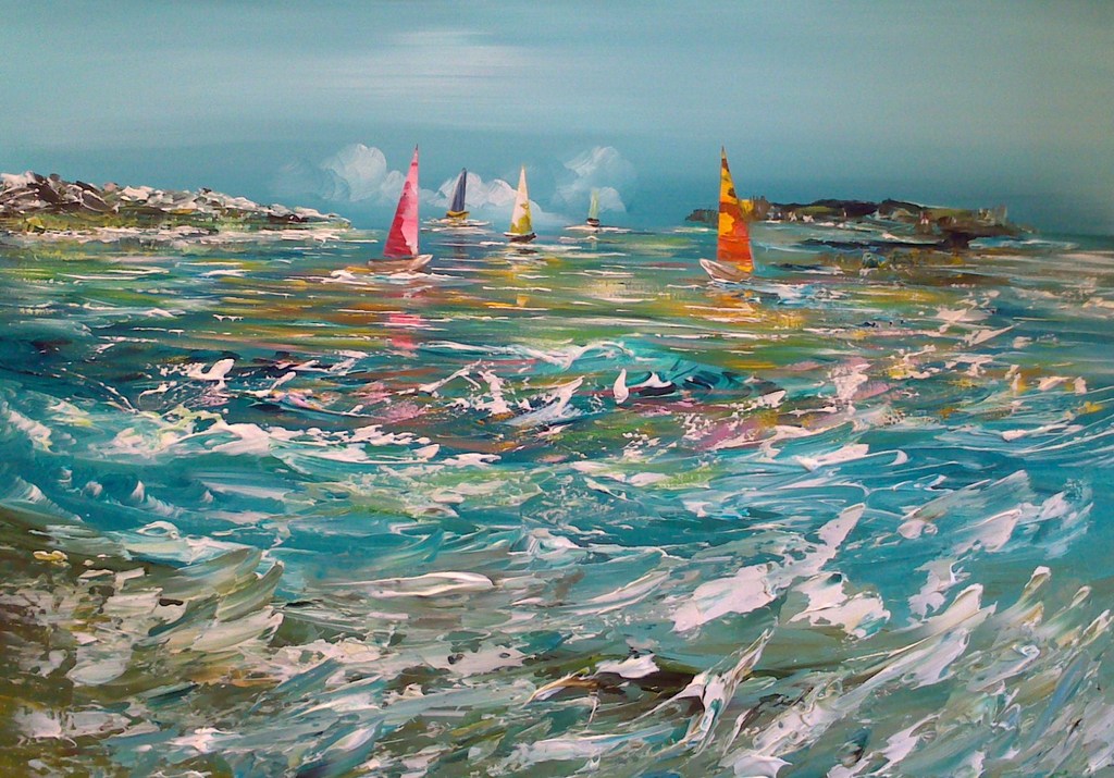 Gena -rough sea - 2015 - Acrylverf op doek kopen? Bied vanaf 100!
