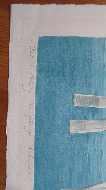 LEENTJE LINDERS  KLEURENETS  "BOB IS TAKING THE PLUNGE BACKWARDS" kopen? Bied vanaf 35!