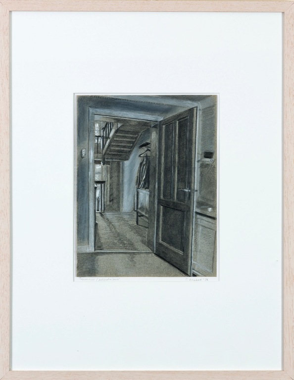 Toine Moerbeek: Potloodtekening, Trappenhuis - Ingelijst kopen? Bied vanaf 20!