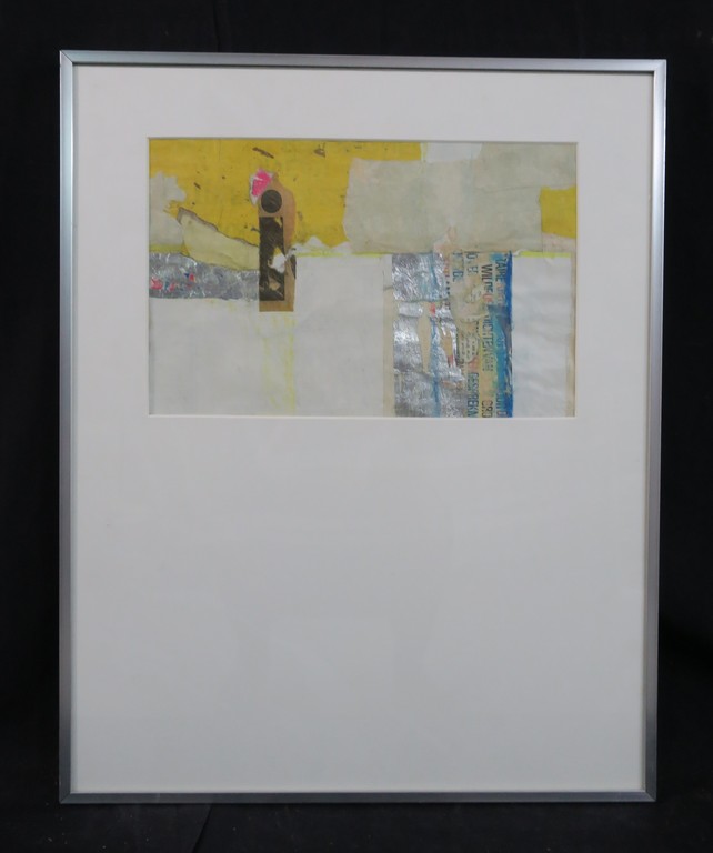 Louise van Terheijden: Collage op papier, Z.T. Abstract - Ingelijst kopen? Bied vanaf 20!