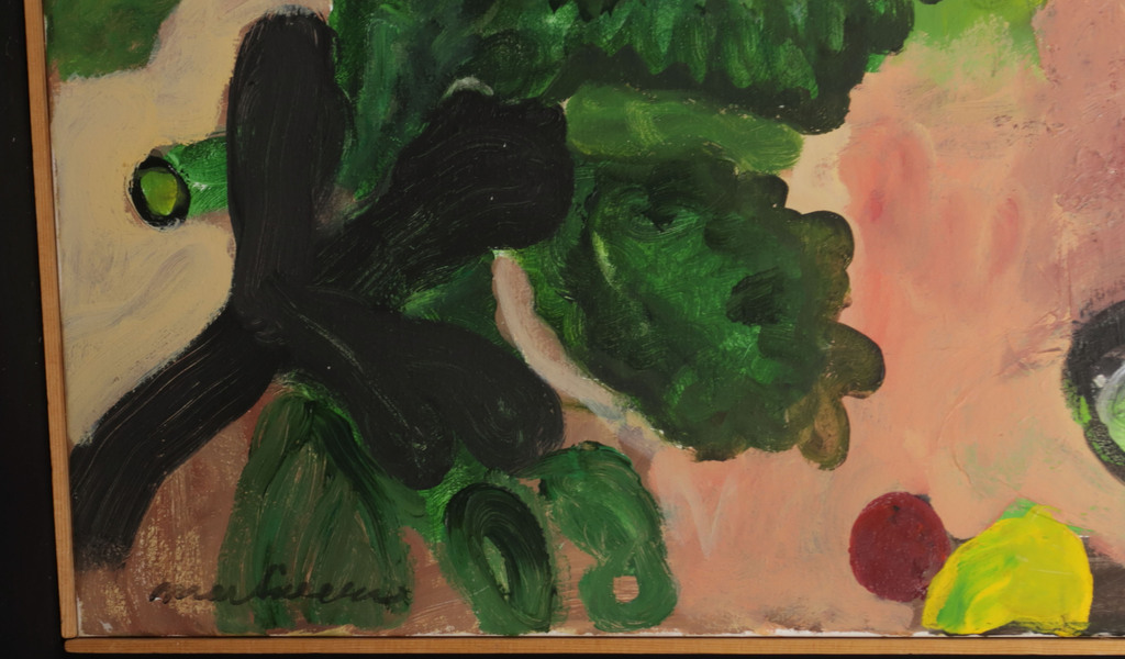 Anton Martineau: Olieverf op doek, Mimosa en glas - Ingelijst (Groot) kopen? Bied vanaf 350!