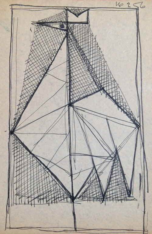 Siep van den Berg, Originele gedateerde inkt tekening uit 1956 kopen? Bied vanaf 38!