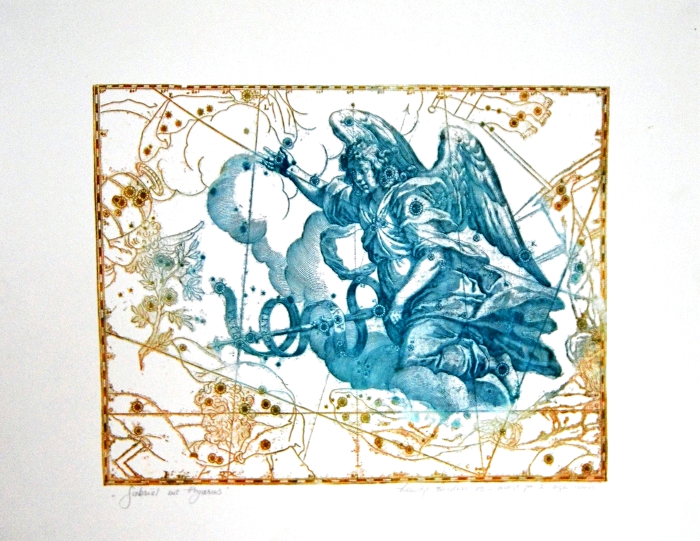 Leentje Linders - Lithographie - Gabriel & Pegasus (Artist Proof) verkocht voor € 50!