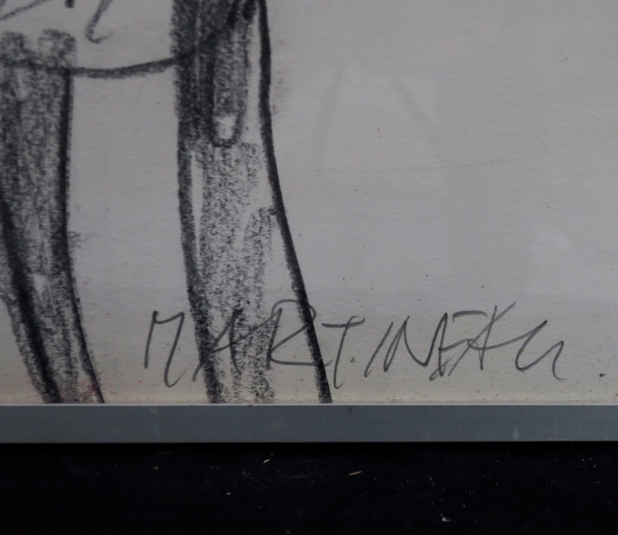 Anton Martineau: Gemengde techniek, Naakt meisje en vreemde - Ingelijst (groot) kopen? Bied vanaf 150!