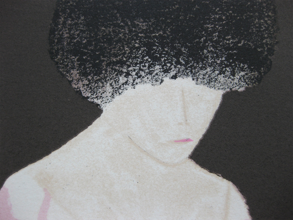 André Vigud - "Femme avec fleurs" - Kleuren litho (Handgesigneerd) kopen? Bied vanaf 48!