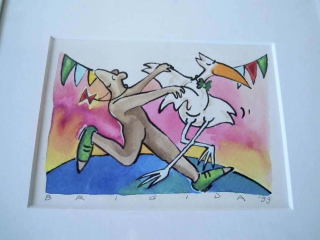 2 Leuke fleurige aquarellen gesigneerd BRIGIDA  30 x 26 cm  kopen? Bied vanaf 1!