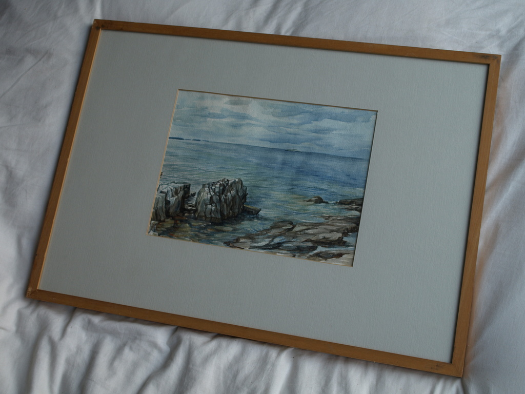 Dixy Boonstra (1949) :Aquarel – Adriatische kust –gesigneerd & ingelijst-ca 1975 kopen? Bied vanaf 1!