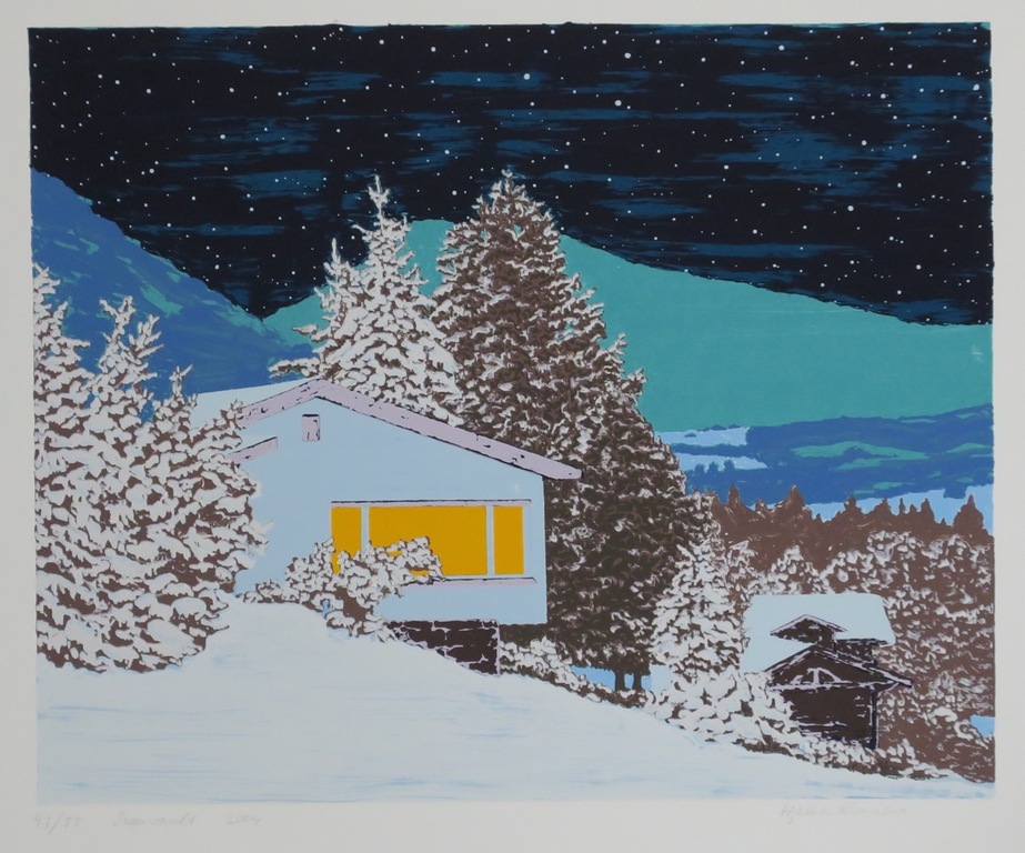 Hjalmar Riemersma: Zeefdruk, Sneeuwnacht kopen? Bied vanaf 20!