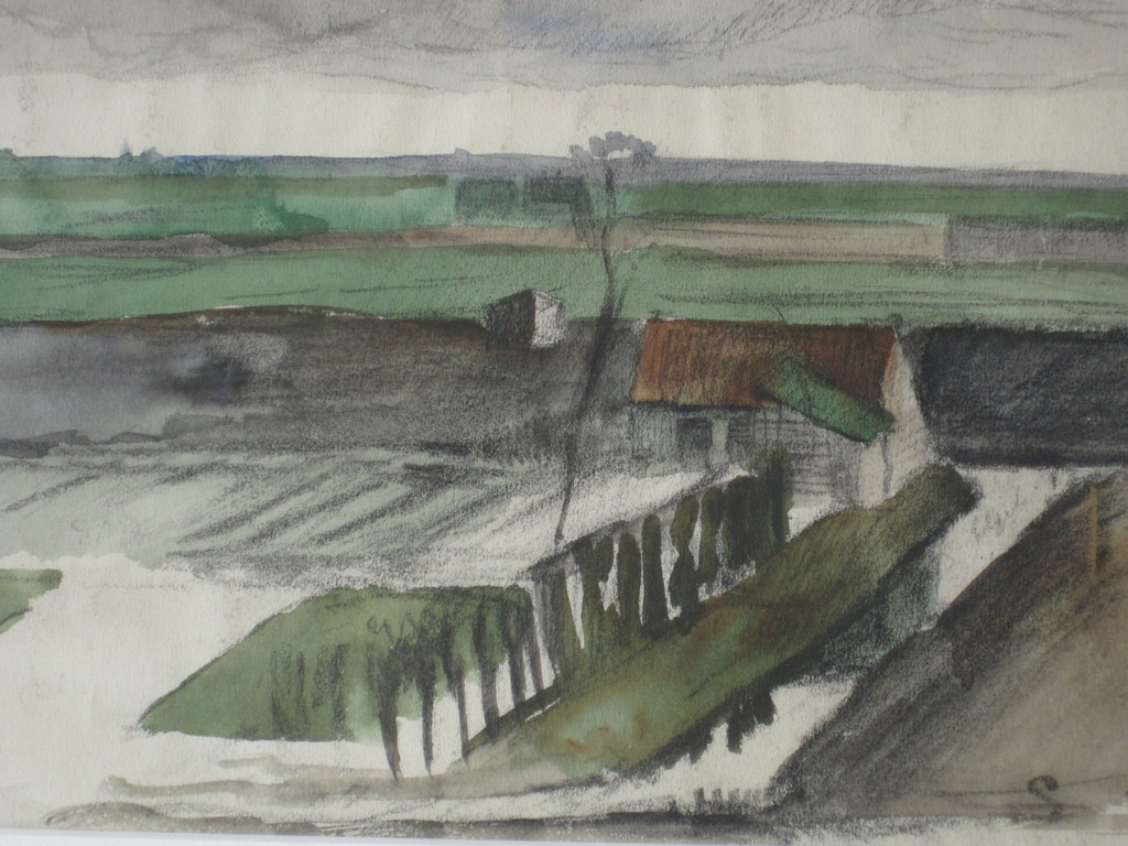 E.B.v Dulmen Krumpelman 1897-1987 Groninger Ploeg "landschap" 1935 verkocht voor € 85!