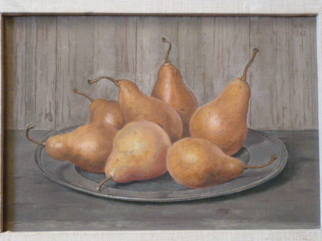 W.Mühlstaf - olieverf - Bord met peren verkocht voor € 225!
