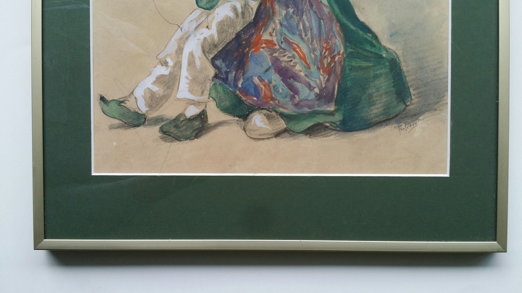 Frans van Noorden, Aquarel, Marionetten (Jan Klaassen en Katrijn) kopen? Bied vanaf 75!