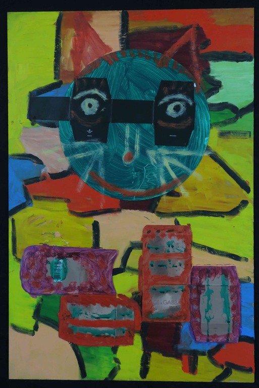 Lot met 5 werken van Meertje Kaal: Acryl op mdf, Dieren kopen? Bied vanaf 1!