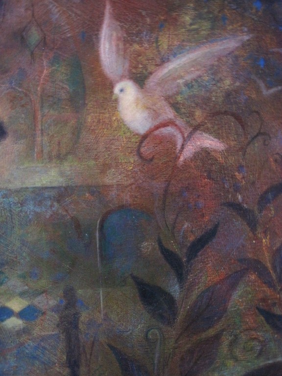 Gedetailleerd omstreeks 1960 gesigneerd Surrealistisch olieverf "Droomland"  kopen? Bied vanaf 1!