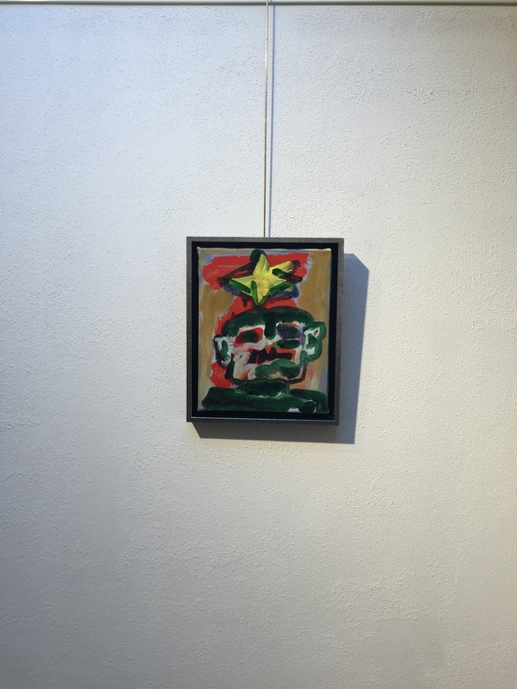 JAN SIERHUIS ( CoBrA ) acryl op doek Titel: Mannetje met de zon kopen? Bied vanaf 1!