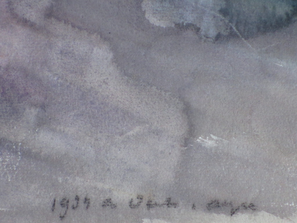 Antoon Derkzen van Angeren, Ondergaande zon, Aquarel 1934 kopen? Bied vanaf 45!