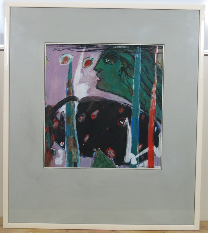 Wil van Leeuwen: Gouache, La Sirene - Ingelijst kopen? Bied vanaf 200!