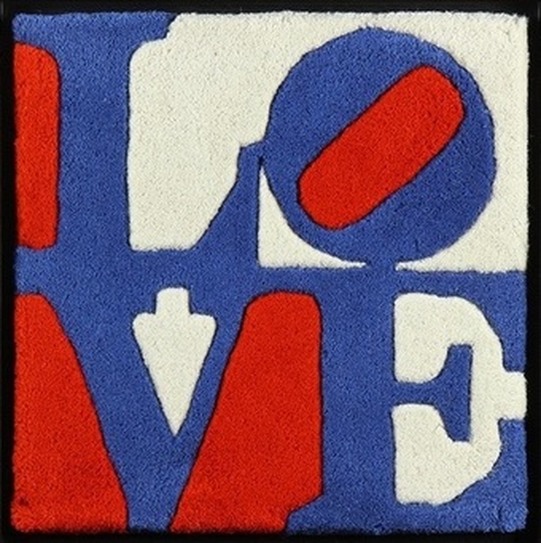 Laatste keer: Robert Indiana - LOVE - handgemaakt wandtapijt, genummerd COA verkocht voor € 90!