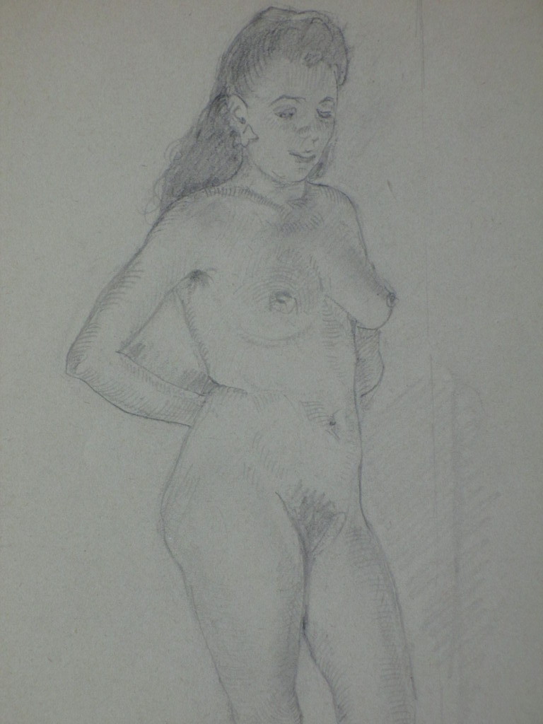 Harm Kamerlingh Onnes, Staand naakt, Tekening 1947 kopen? Bied vanaf 1!