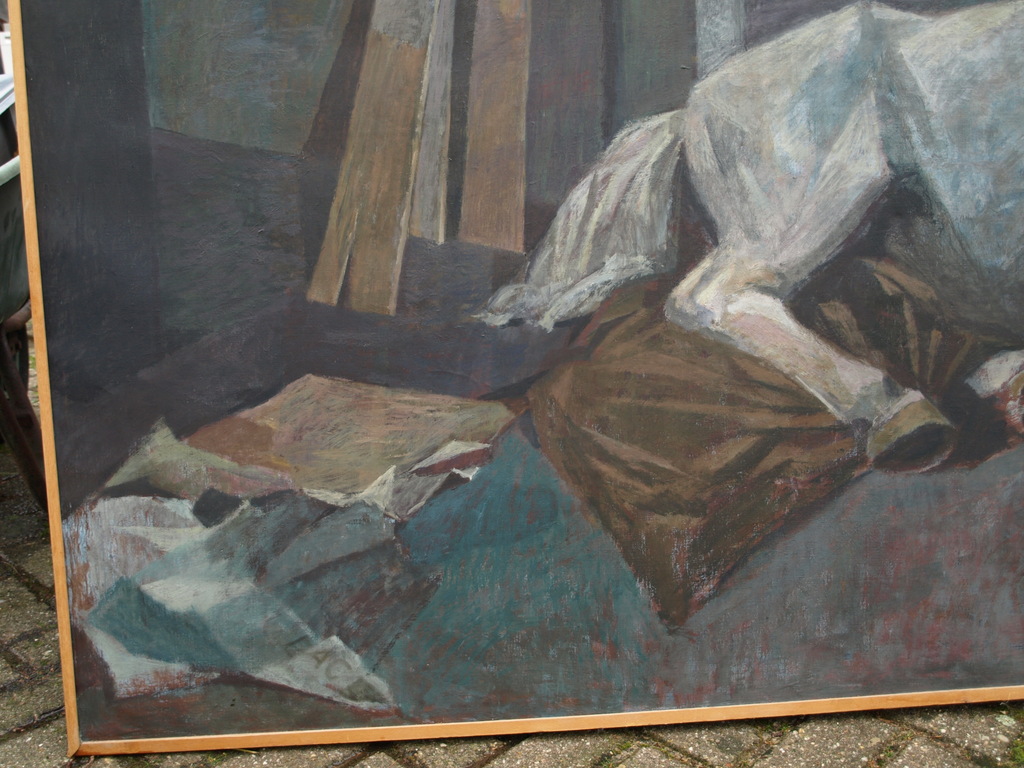 Jan Groenestein : Olieverf op doek , Liggend paard – 150 x 200 cm - 1951 kopen? Bied vanaf 750!