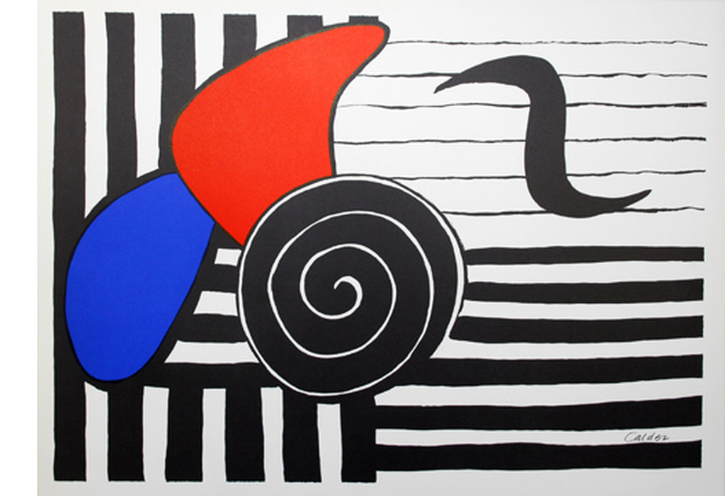 ALEXANDER CALDER -Helisse - kleurlithografie 1976 verkocht voor € 40!