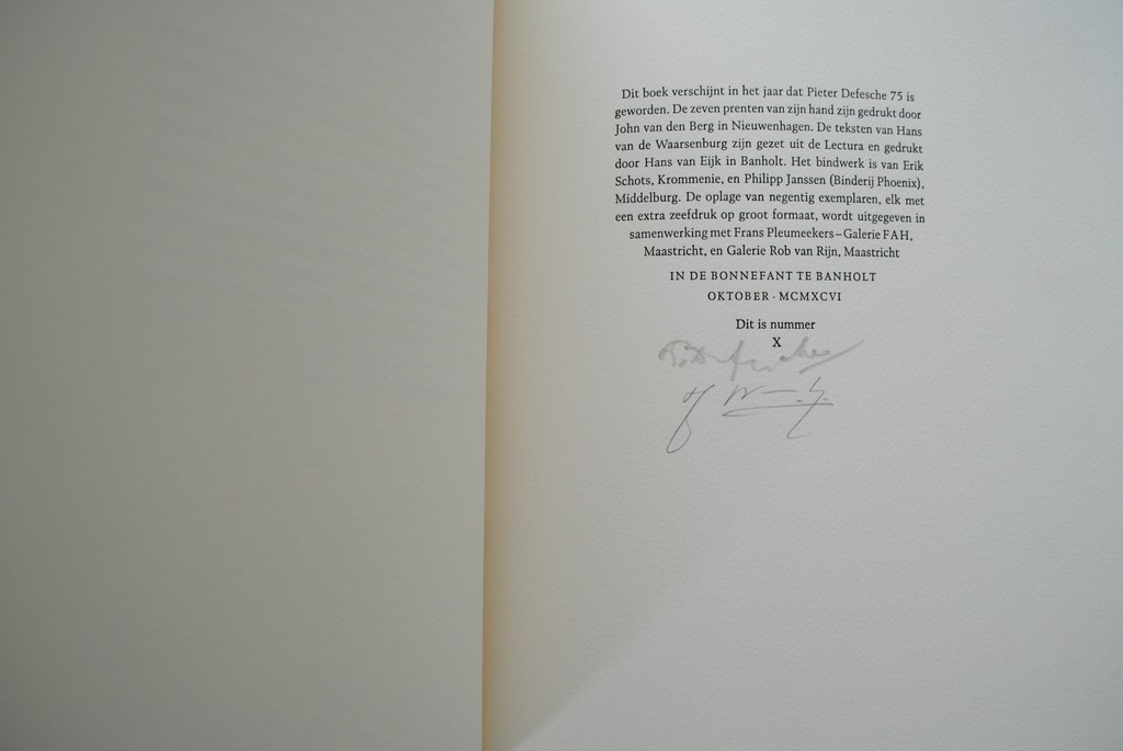Pieter Defesche 75. Uitgave met zeefdrukken en gedichten van Hans vd Waarsenburg kopen? Bied vanaf 99!