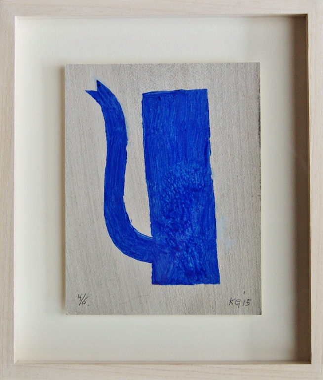 Klaas Gubbels sjabloondruk 'Blauwe kan' - 2015. verkocht voor € 295!