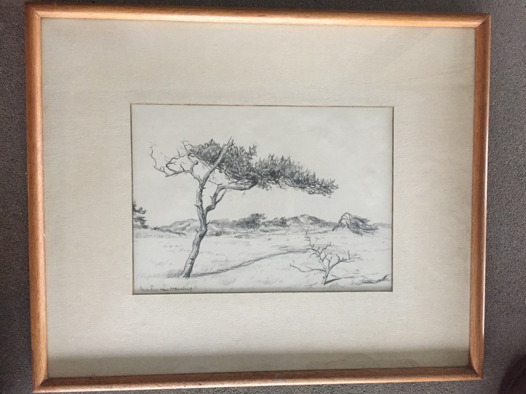 Martin van Waning, tekening, Schiermonnikoog  verkocht voor € 150!
