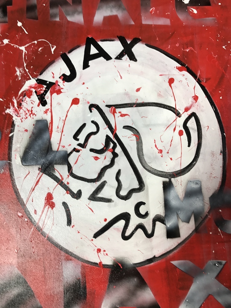 ERIC JAN KREMER AJAX 3 D Doek-Gesigneerd  en gevernist ! kopen? Bied vanaf 1!