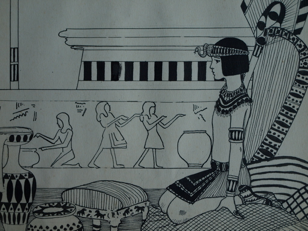 Willy Schermelé : Tekening Oost-Indische inkt , Cleopatrea – gesigneerd  kopen? Bied vanaf 1!