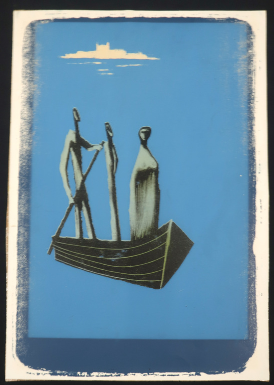 Wally Elenbaas: Kleurenlitho en krijt op papier, Varen kopen? Bied vanaf 20!