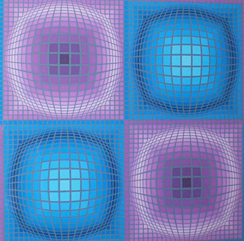 Victor Vasarely - Vega, zeefdruk (gesigneerd, genummerd en ingelijst) verkocht voor € 400!