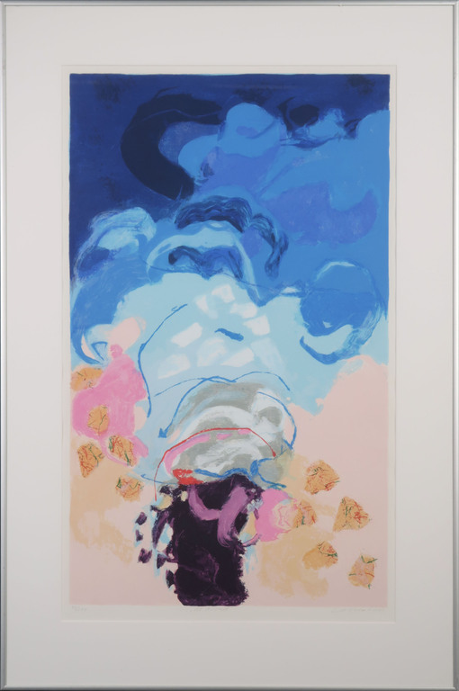 Henk van Vessem: Zeefdruk, De avond - Ingelijst verkocht voor € 75!