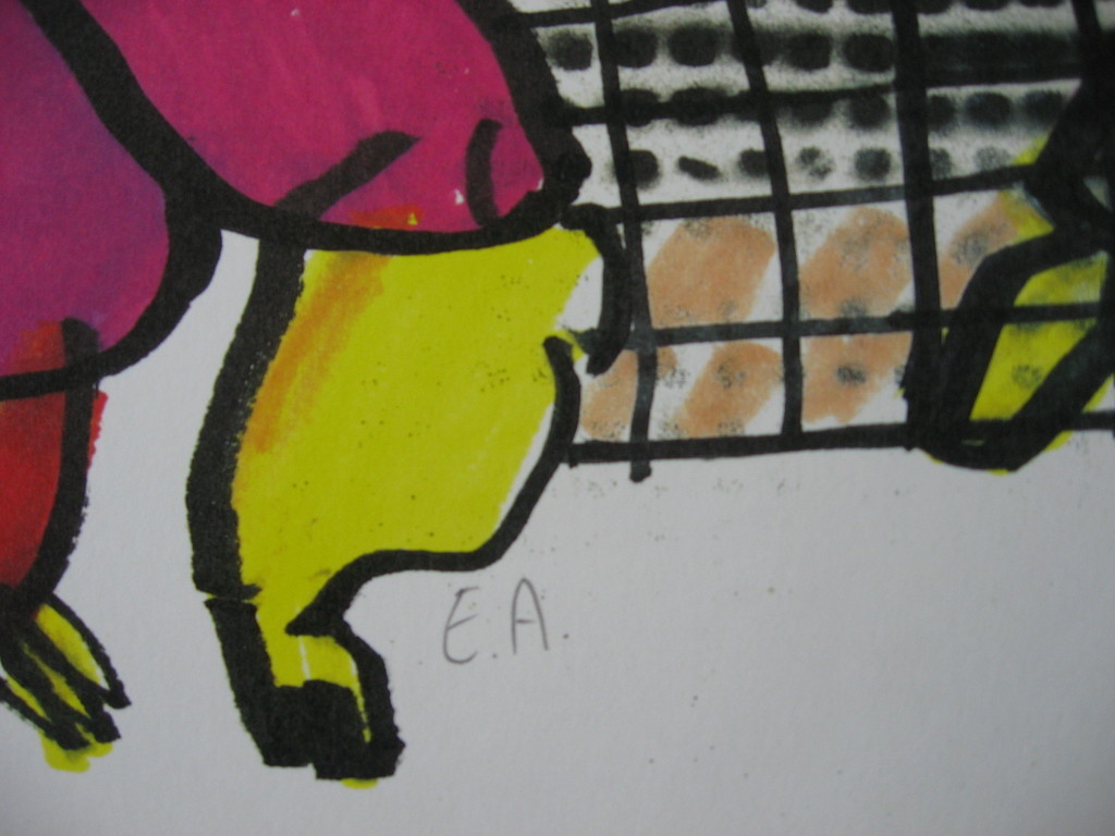 Herman Brood: Kleurenzeefdruk, Tennissers, gesigneerd kopen? Bied vanaf 75!