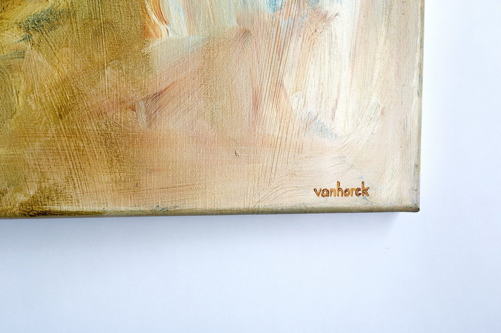 Hans Vanhorck - Abstract tweeluik, olieverf op doek (waanzinnig groot) kopen? Bied vanaf 900!