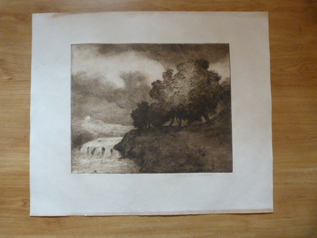 Martin van Waning ( 1889 - 1972 ) - ets - landschap. kopen? Bied vanaf 1!