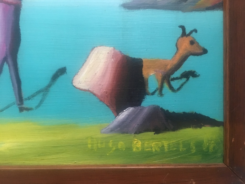 Hugo Bertels: Schilderij van acryl verf, surrealistische afbeelding  kopen? Bied vanaf 1!