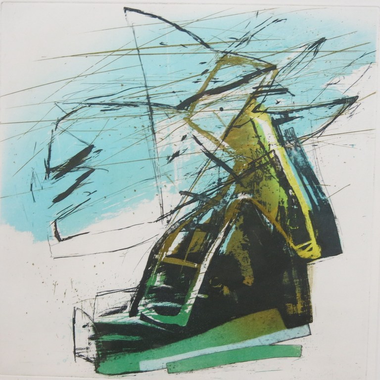 Hans Vredegoor: Kleurenets, Winter - Ingelijst verkocht voor € 45!