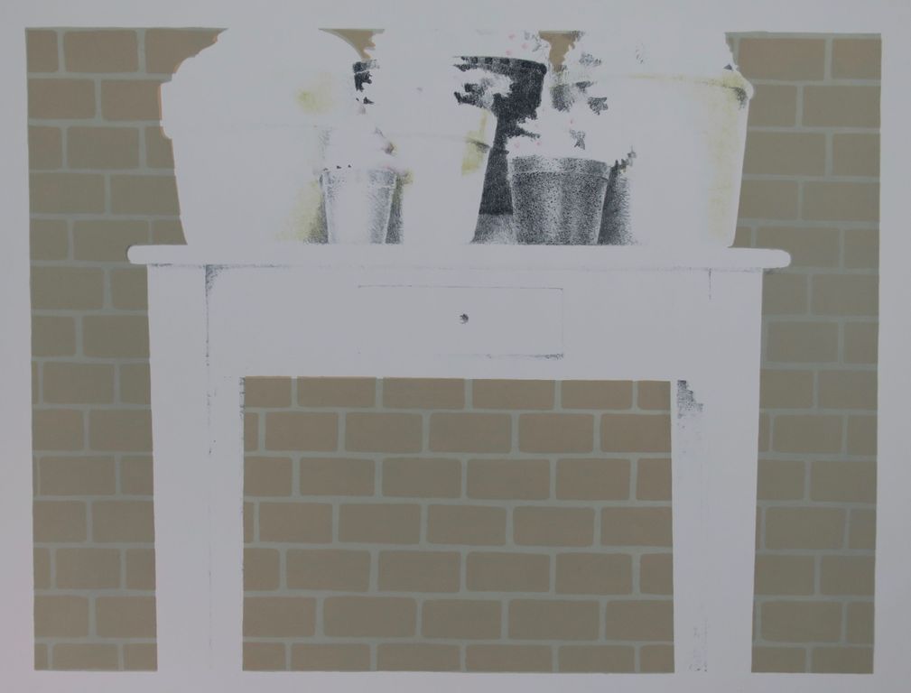 Willeke van Tijn: Litho, Tafeltje met planten kopen? Bied vanaf 1!