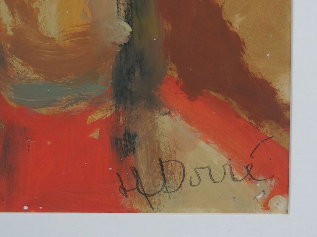 Henk Dorre: Acryl op papier, Man en vrouw kopen? Bied vanaf 150!
