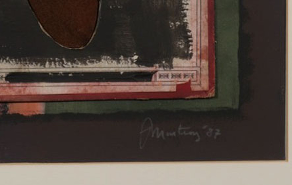 Jan Martens: Collage, Stof en IJzer op karton, Z.T. kopen? Bied vanaf 1!