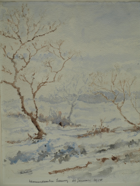 Aquarel – Bloemendaalse Zeeweg – Ingelijst -  1958 - *DAKA-AANBIEDING* kopen? Bied vanaf 23!