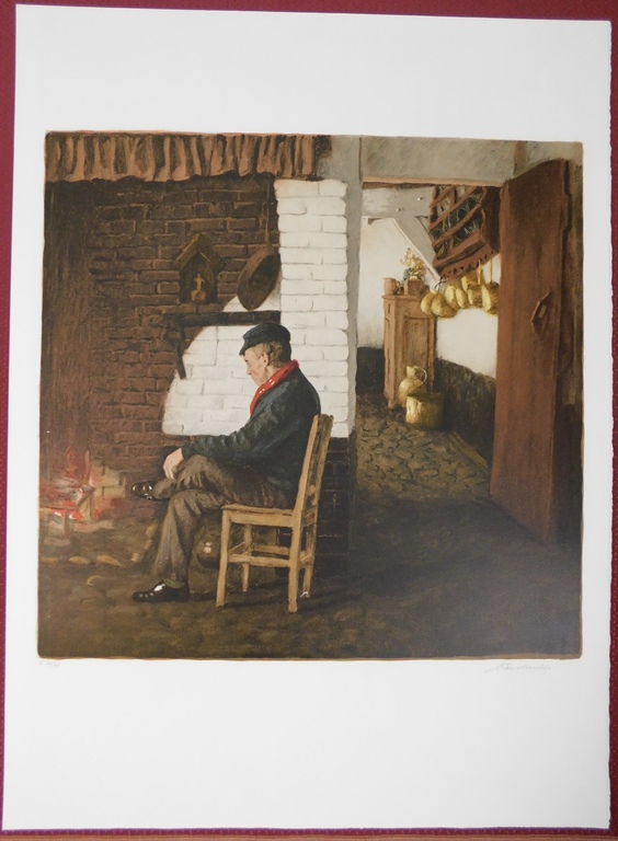 Lucien Van de Velde - Lucien van de Velde - Kleurenlitho - Staring at the Fire kopen? Bied vanaf 1!