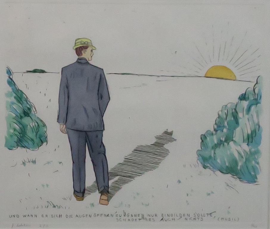 Pieter Holstein: Handgekleurde ets, Und wann er sich - Ingelijst kopen? Bied vanaf 60!