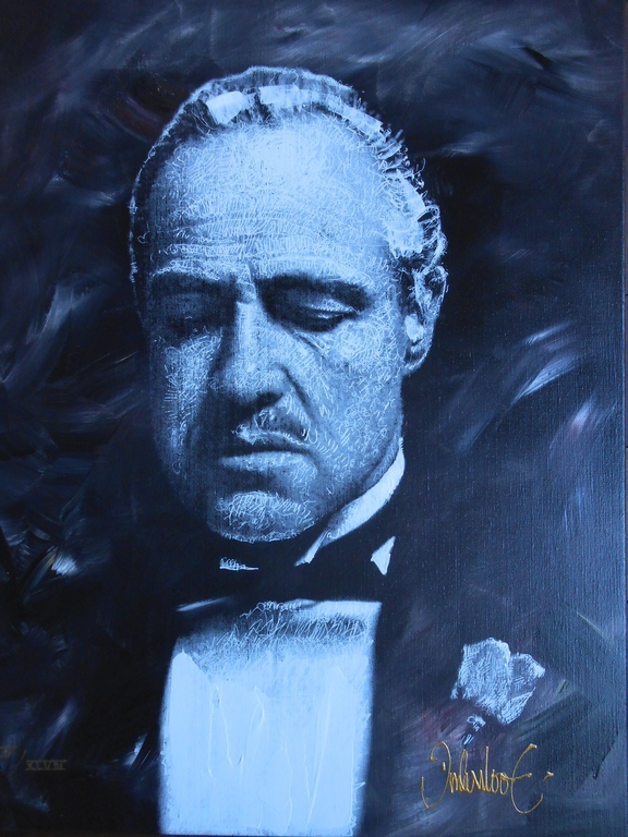 Peter Donkersloot. Grote handbewerkte zeefdruk. Don Corleone. Oplage 48 stuks. kopen? Bied vanaf 350!
