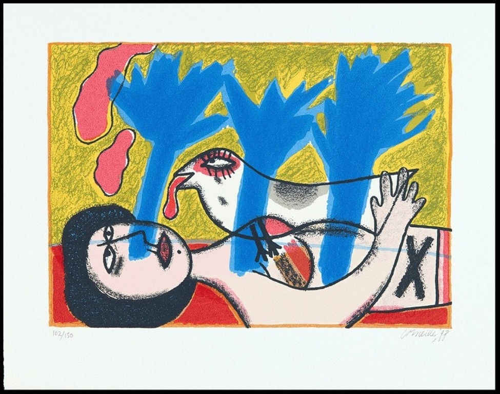 Corneille: Zeefdruk, L'oiseau des songes verkocht voor € 150!