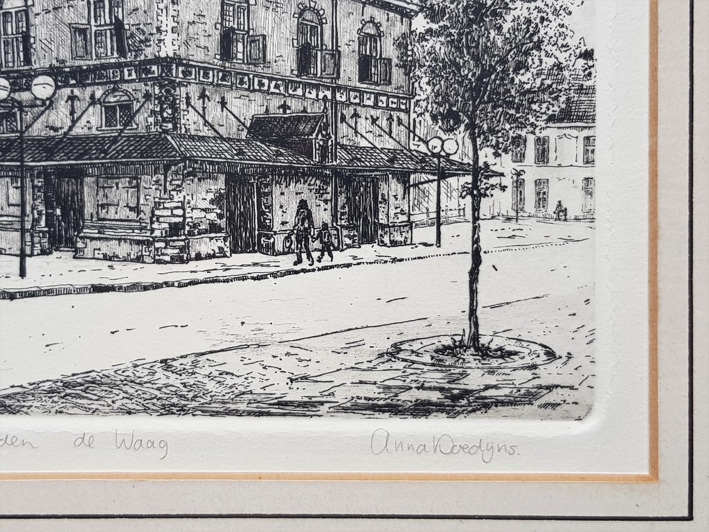 Anna Doedijns - Anna Doedijns - Leeuwarden de Waag - Gesigneerde lijnets kopen? Bied vanaf 40!