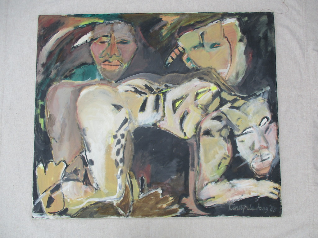 Lindy de Jong, Groot olieverf op doek, Zonder titel kopen? Bied vanaf 150!