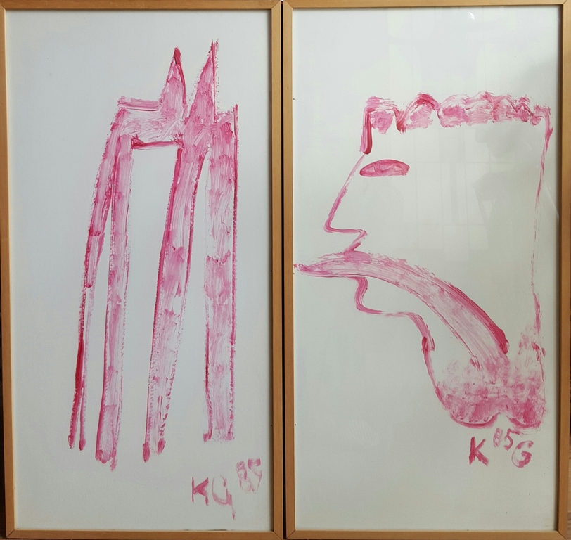 2 x Klaas Gubbels: Acryl op board, ingelijst verkocht voor € 450!